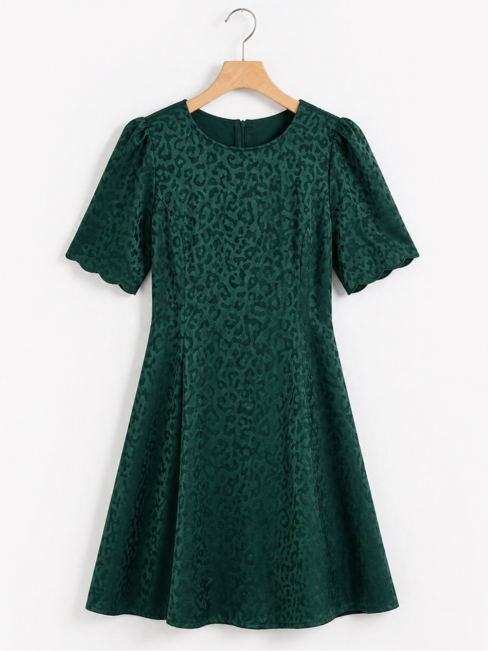 Bohme Green Leopard Print Satin Dress
